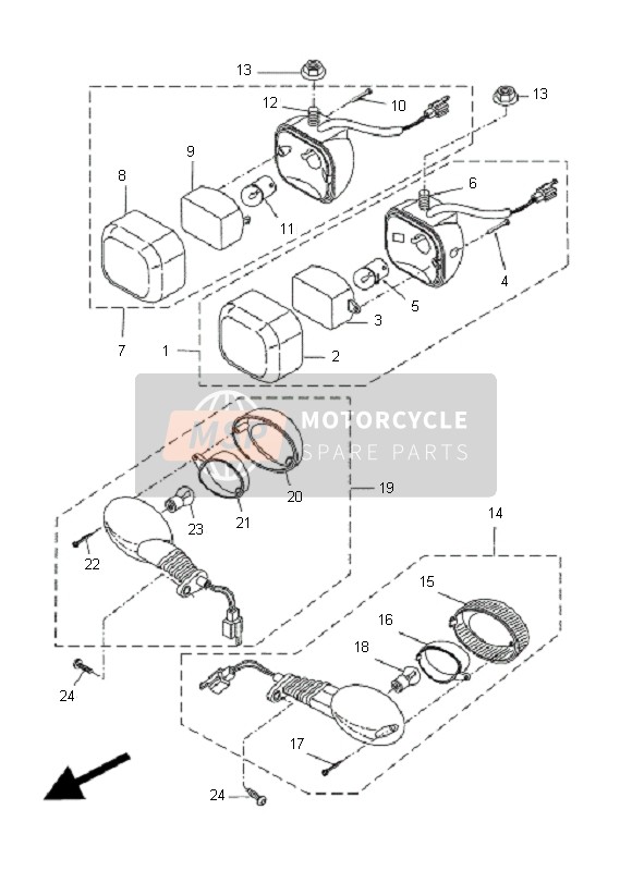 Yamaha CW50L 2011 Luce lampeggiante per un 2011 Yamaha CW50L